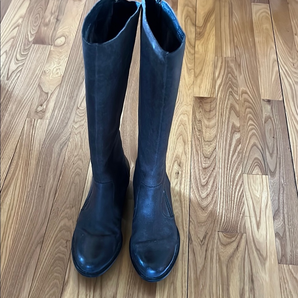 Born Grey Over the Knee Boots Leather Pull-On
